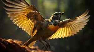 Foto de um Trinca-Ferro com as asas abertas, Torneios de pássaros